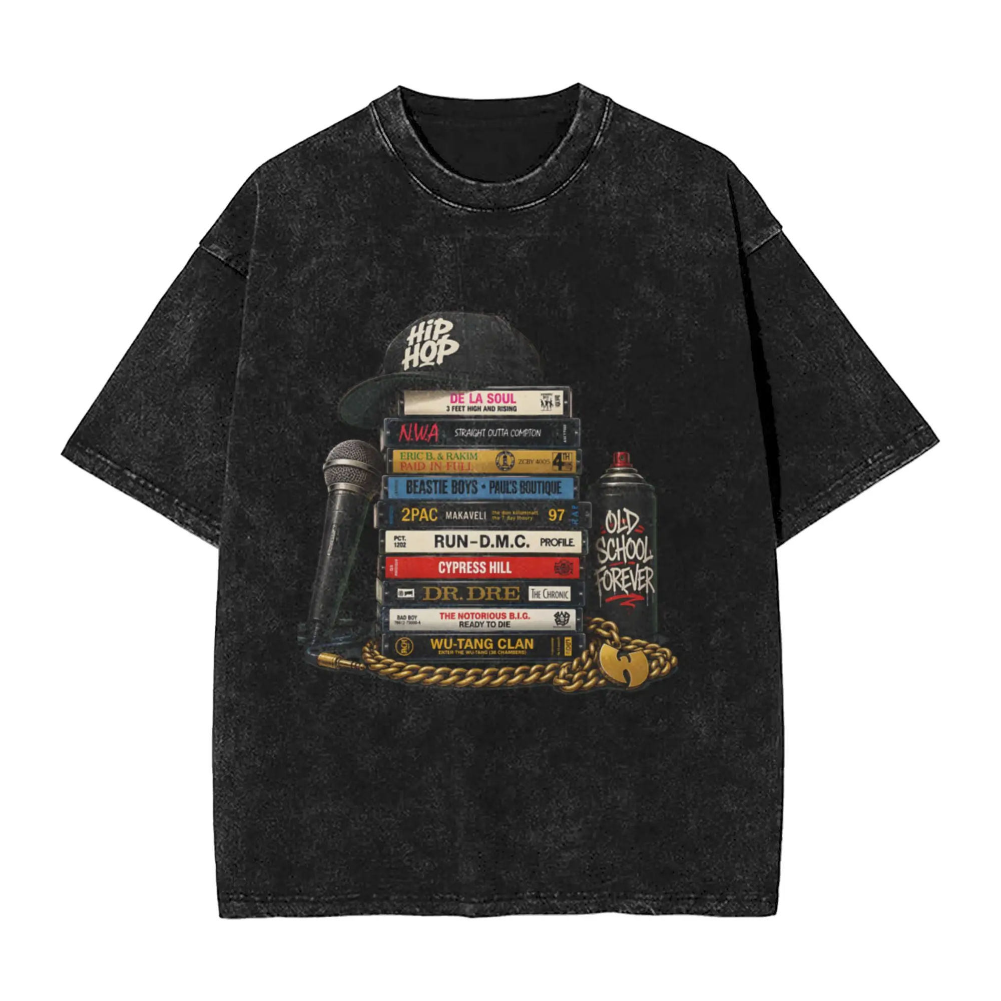 Old School Hip Hop Legends Unique Chic A T-Shirt Oversized Short Sleeve Men's Women's Cotton Tees Tops