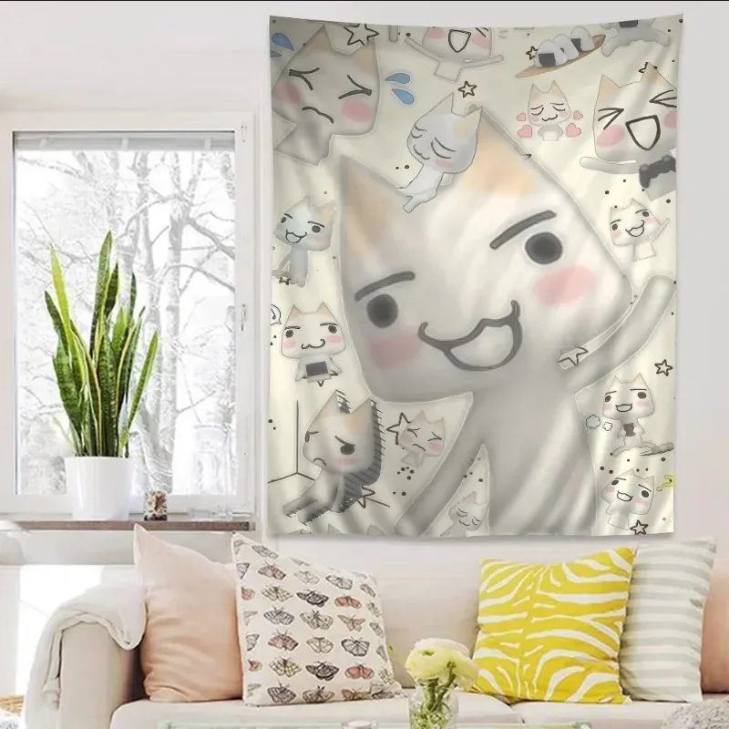 Inoue Toro CUTE Cat Hippie Wall Hanging Tapestries for Living Room Home Dorm Decor Art Home Decor