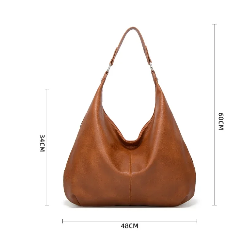 Women\'s Bags Soft Leather Tote Bags New Fashion Shoulder Bags Korean Style Leisure Versatile High Capacity Female Commuter Bags