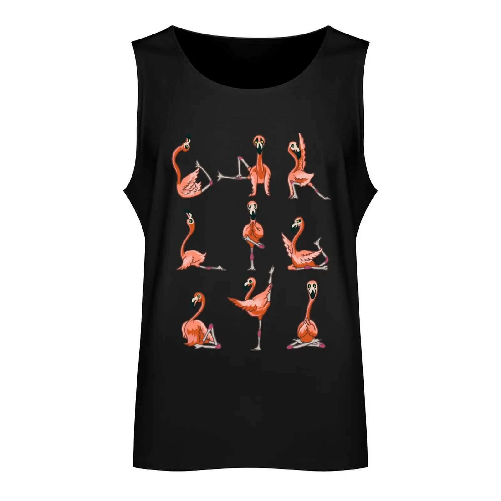 Flamingo Yoga Tank Top Men's clothes gym t shirt men bodybuilding men clothes t shirts