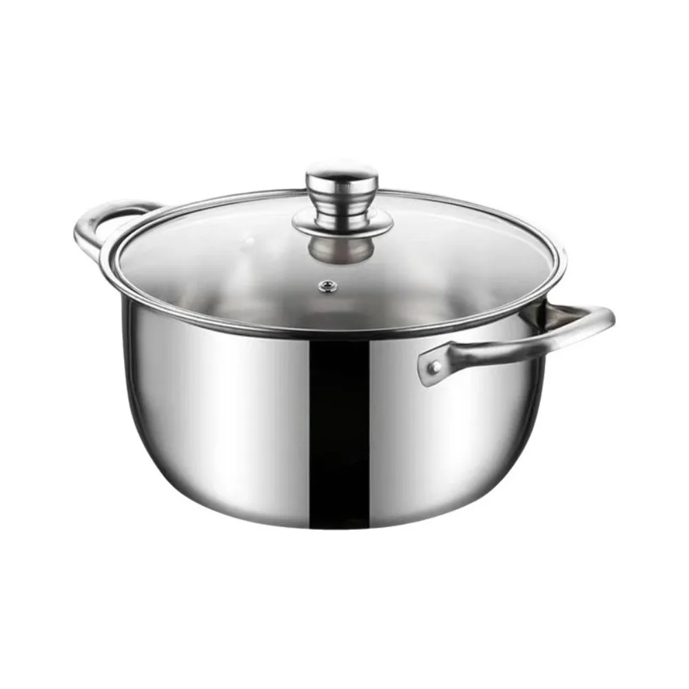 Stainless Steel Double Bottom Soup Pot Multipurpose with Lid Stainless Steel Cookware 18/20/22/24cm Non Stick