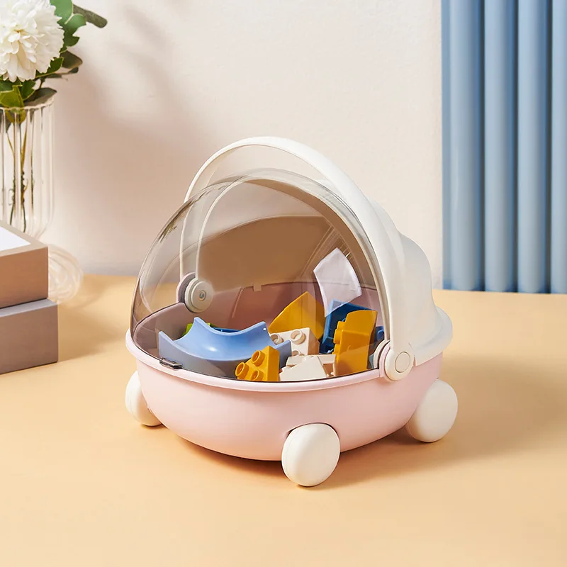 

Cradle Desktop Storage Box with Handle High-capacity Portable Flip Cover Children's Toys Sundries Storage Box Holiday Gift Box