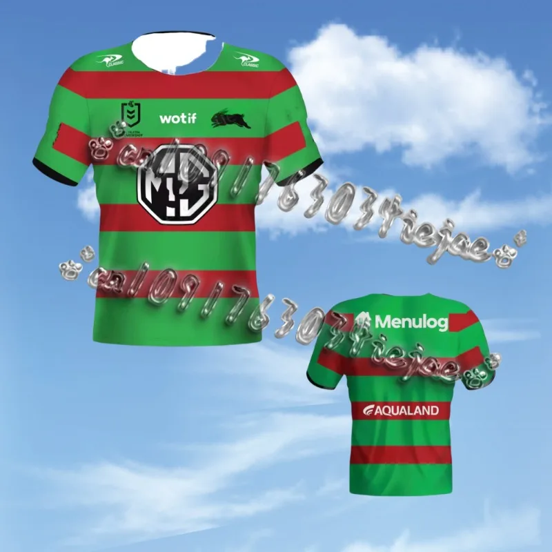 

2025 New Summer Australia NRL South Sydney Rabbitohs Men's Home Jerseys Training Jerseys Kids/Adult Quick-Drying T-Shirts