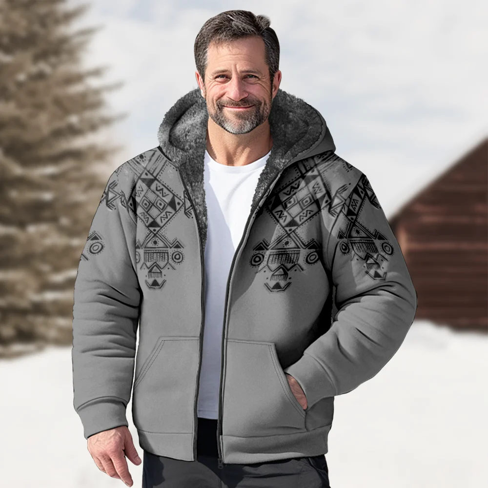 Men's Winter Jackets Coats,Gray Plaid Pattern Cotton Clothes Overcoat Durable Chic Home