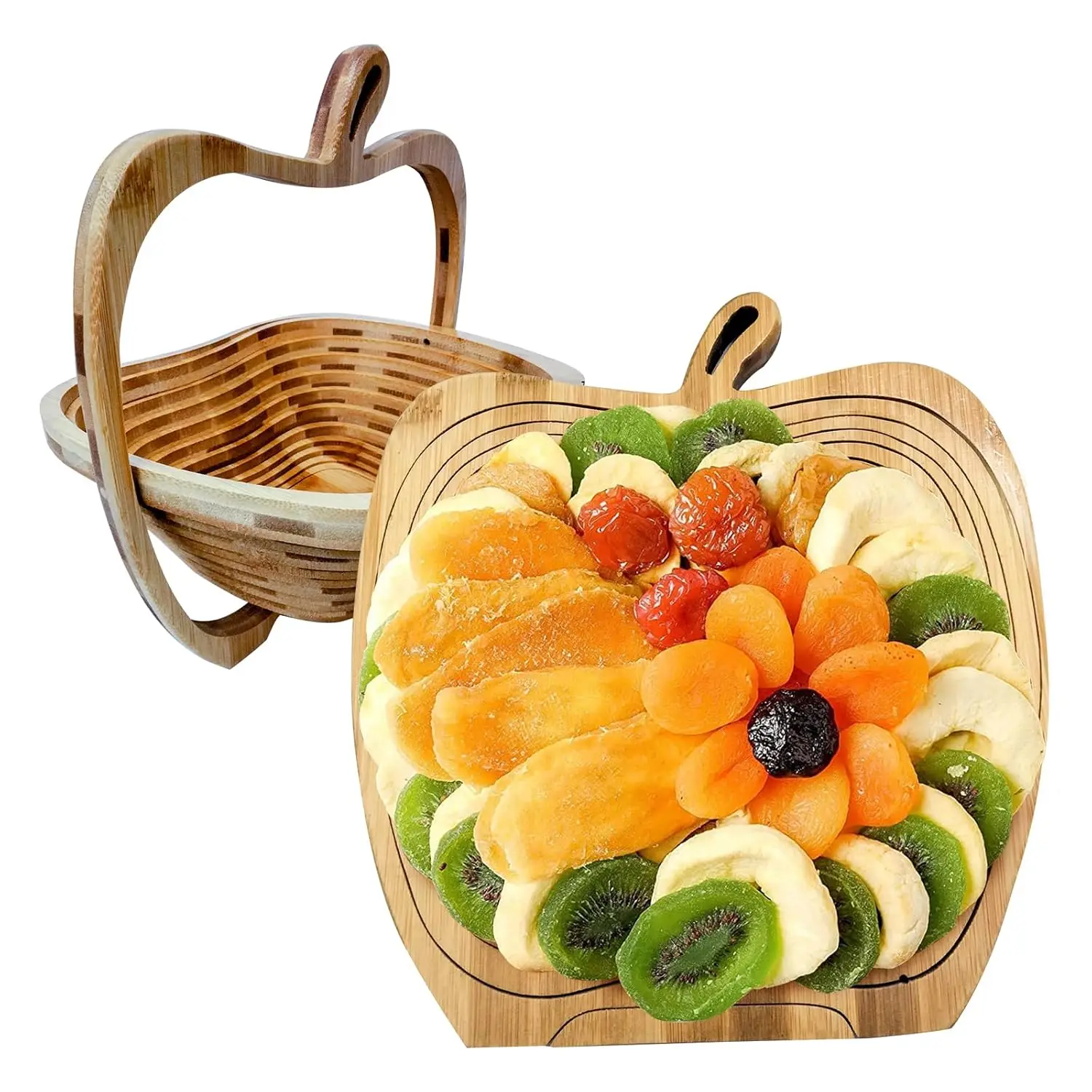 

Деревянный поднос для закусок, подарочная корзина для ореховых фруктов, креативный домашний поднос для закусок, миска для фруктов, большая салатница, контейнер для хранения закусок