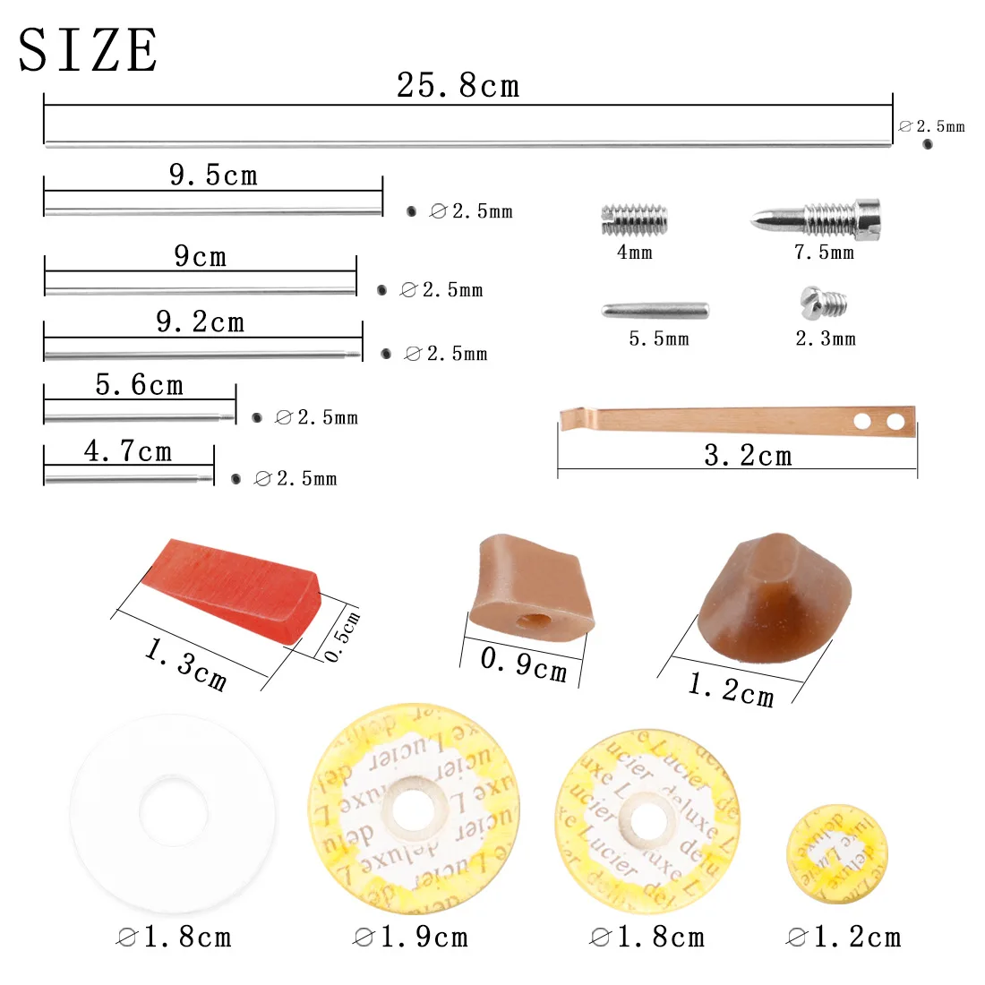 W13 Flute Repair Accessories Set 10 Assembly Parts for Instrument Maintenance