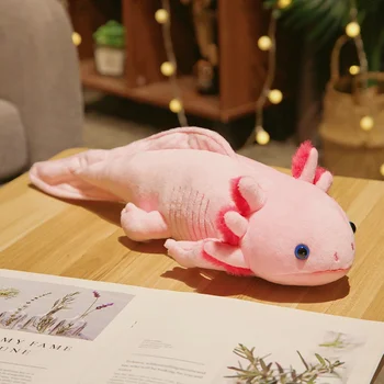 45cm Kawaii Colorful Newt Plush Toy Stuffed Cute Axolotl Salamander Fuzzy Plush Fish…
