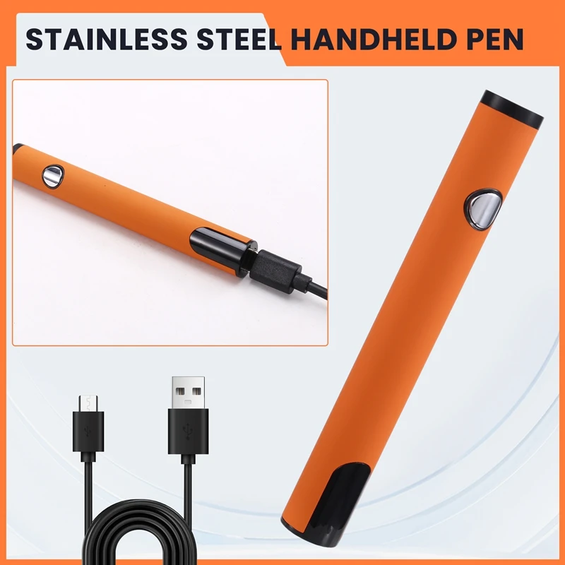 510 Thread Battery Cart Pen Headless Electric Soldering Iron With Adjustable Temperature Mini Soldering Iron Kit Orange