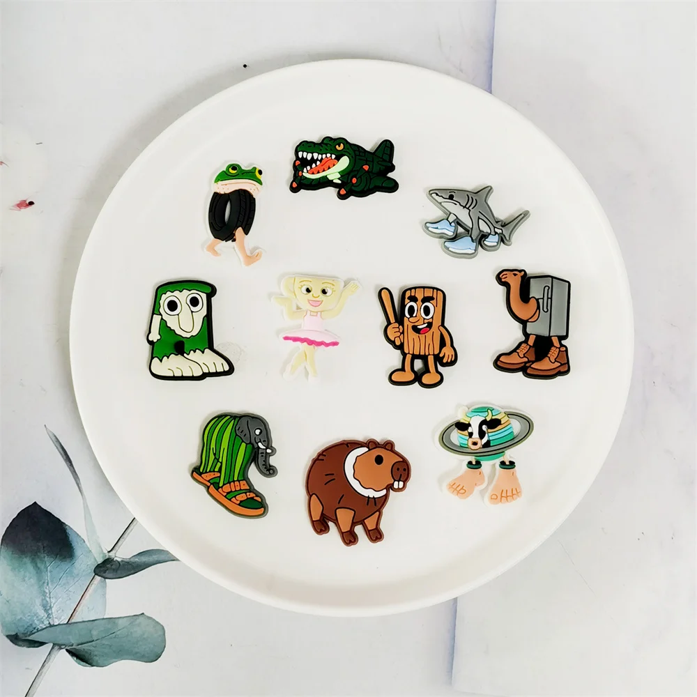 13/50pcs Italian Brainrot Funny Animal Shoe Charms Accessories Children Shoe Decorations Fit Wristband Clogs Sandal Kids Gifts image 5