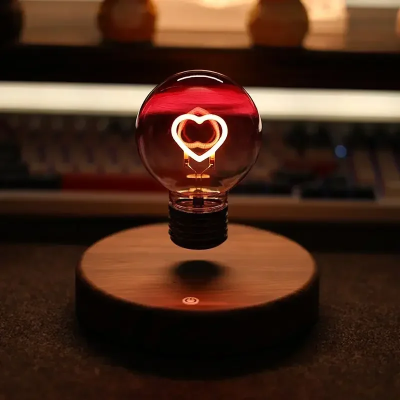 

Maglev Love Light Bulb Creative Bedroom Desktop Decoration Atmosphere Light Personality Small Night Light Girl Romantic Gift