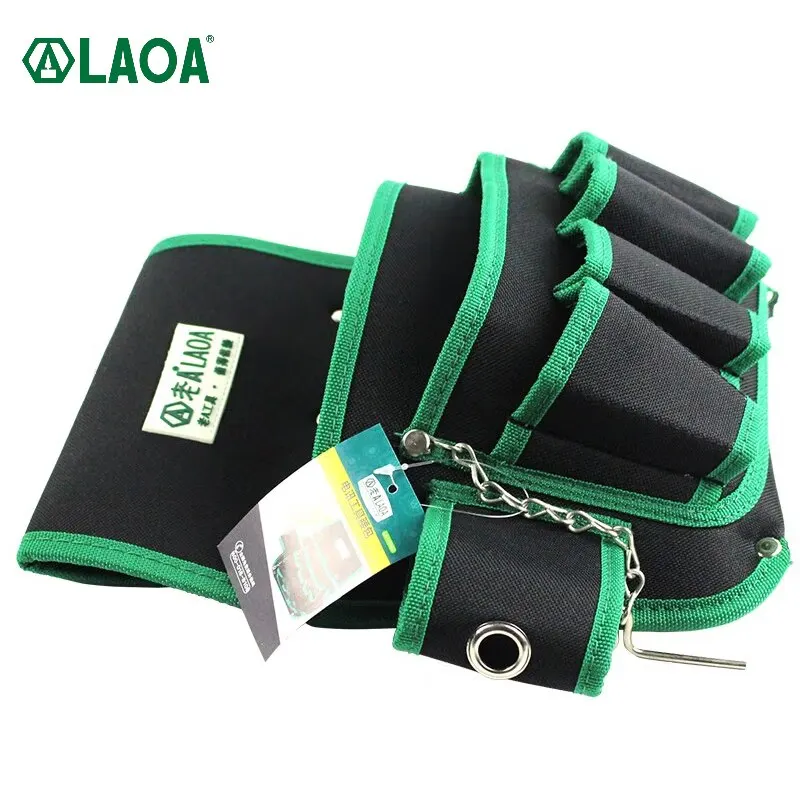 LAOA Waist Tool Bag Oxford Cloth 600D Multilayer Green Storage Pouch Tool Organizer For Electricians