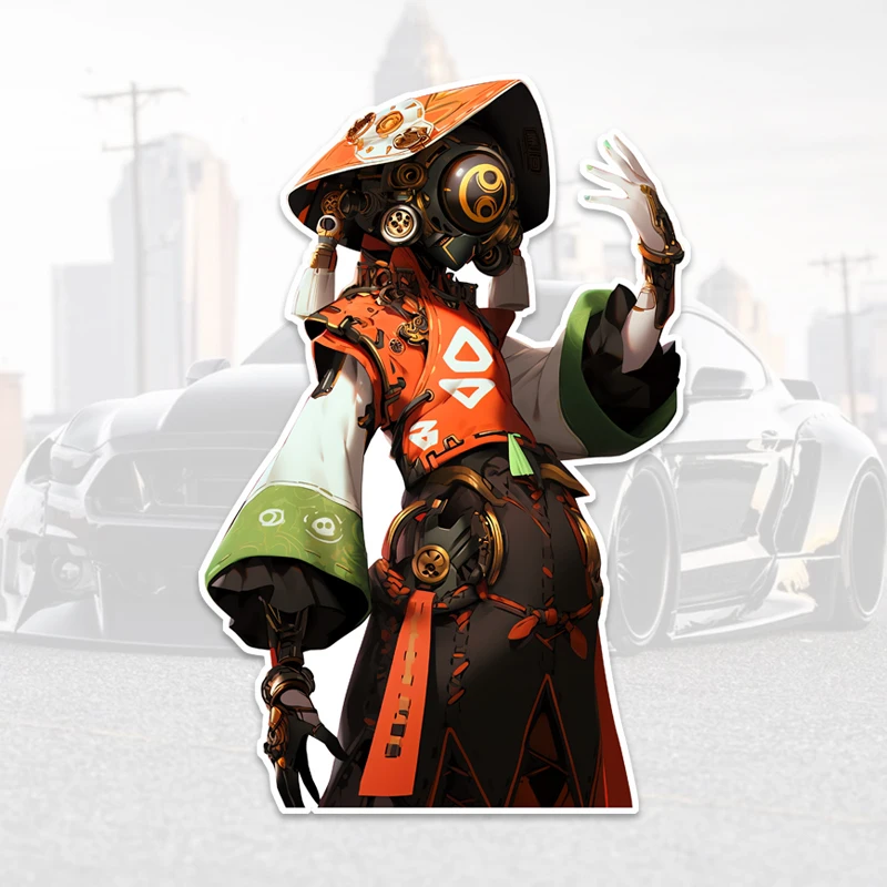 

Robot Wearing a Mask Car Stickers Decals for Windshield Electric Bicycle Scratch-Resistant Windows Auto Decoration