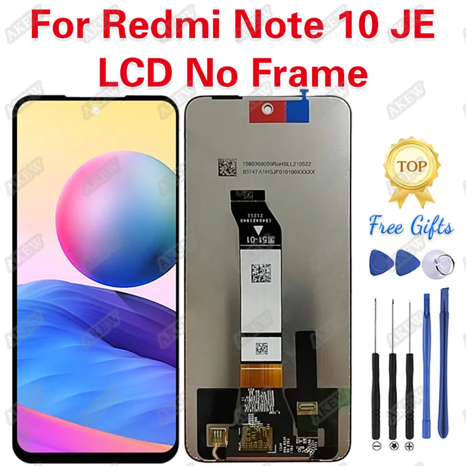 Original para xiaomi redmi nota 10 je display lcd tela de toque