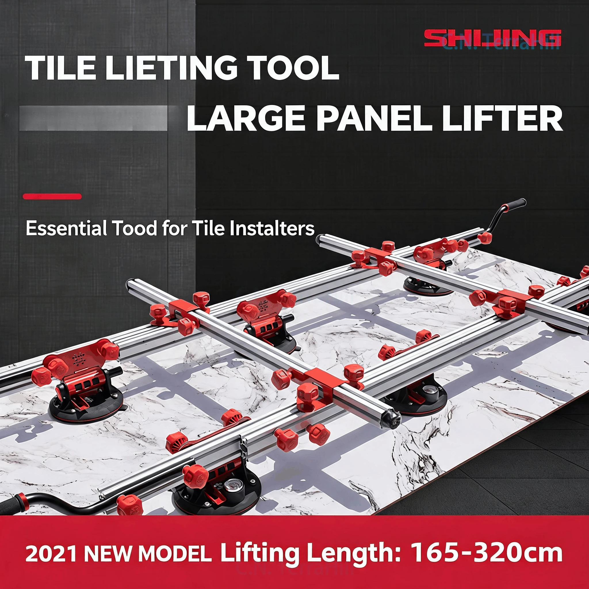 Large Format Tile Lifting Plate Tool with Vacuum Suction Cup for Stone and Glass Handling, Compatible with Stone Slab Lifter