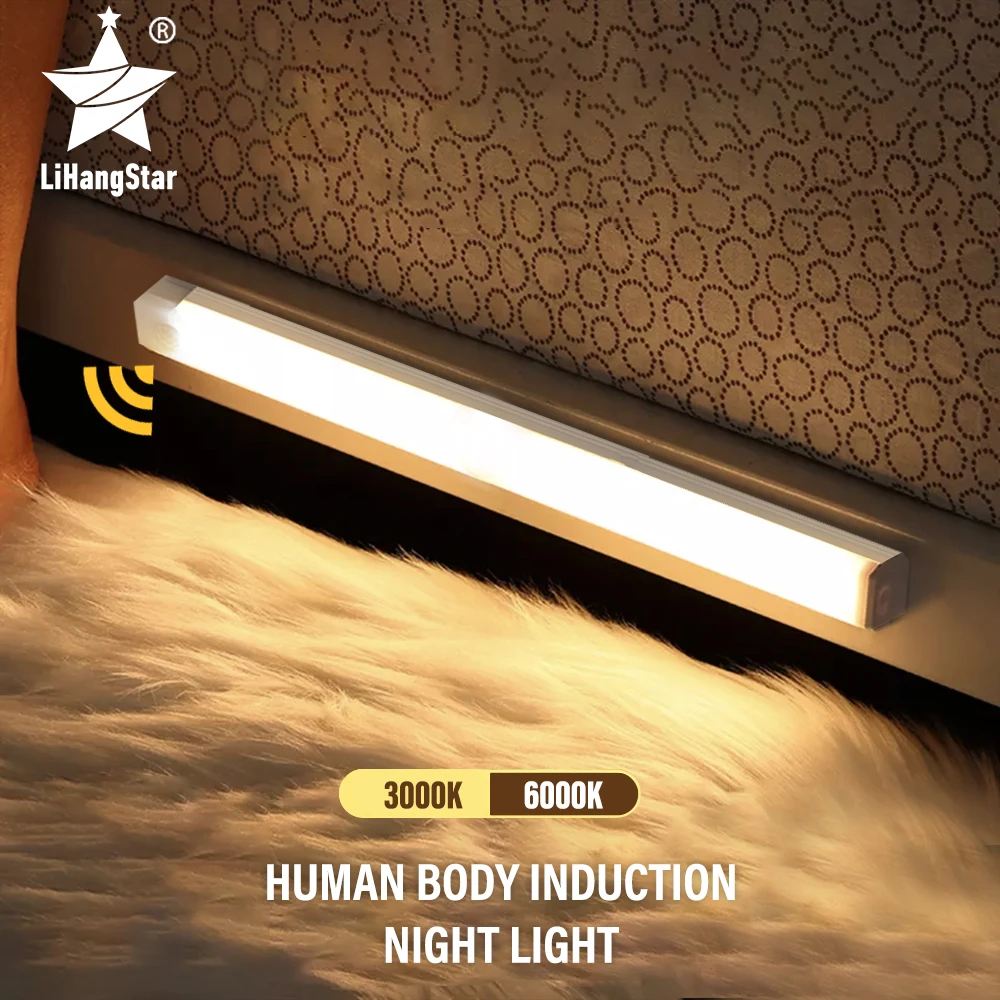 

LED Night Light Wireless USB Rechargeable with Motion Sensor 10 20 30 50cm Bedroom Walkway Kitchen Wardrobe Night Light