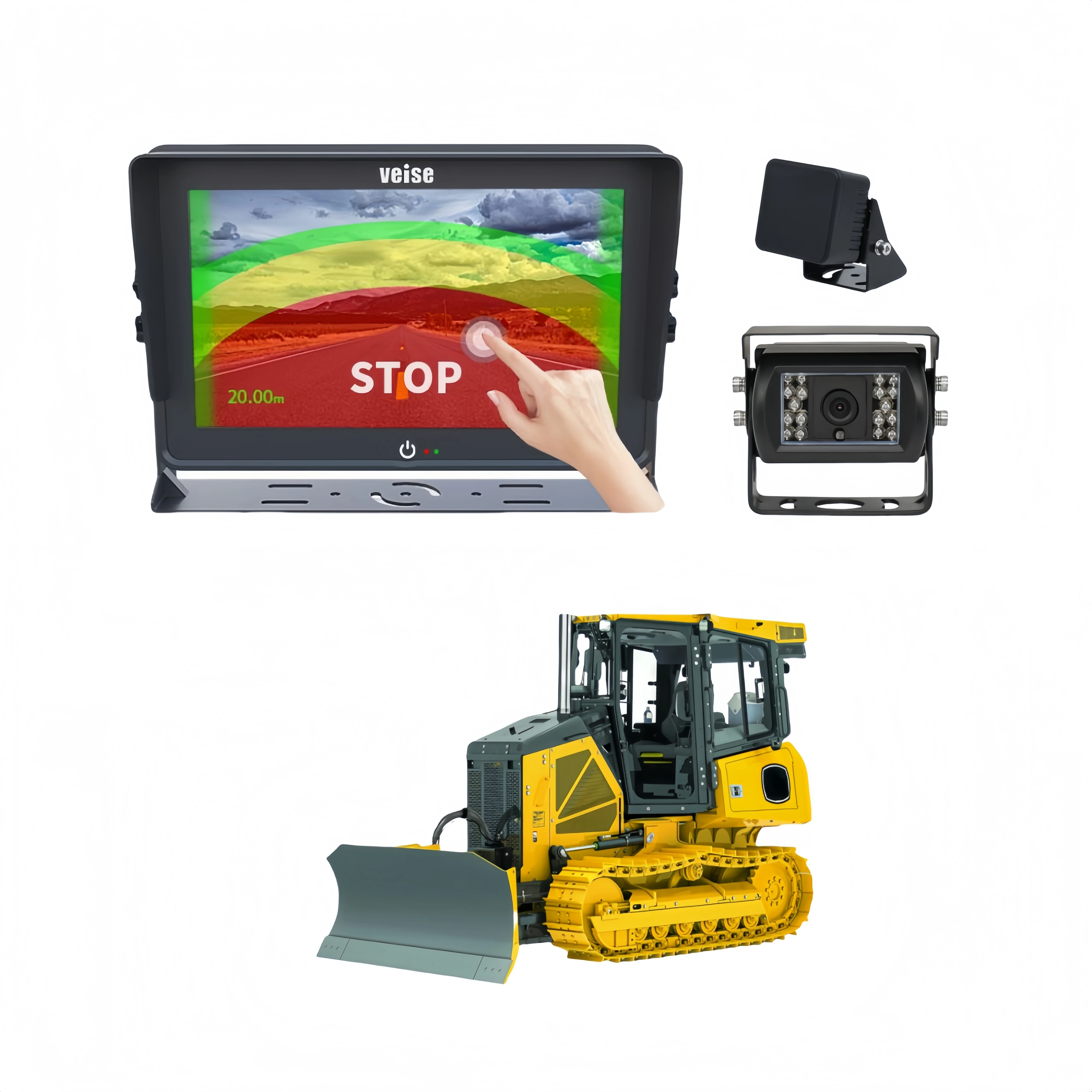 في الوقت الحقيقي كشف الأشياء نظام مراقبة النقطة العمياء ملليمتر موجة الرادار الاستشعار نظام كاميرا الرؤية الخلفية للرافعات العجلات #1