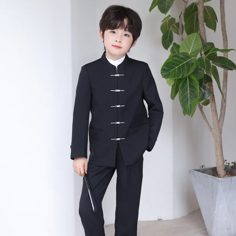 Boys Sinicism Slim Fit Suits Formal Wear Children Teenagers Best man Performance Host Clothes Kids Students Party Full Dress