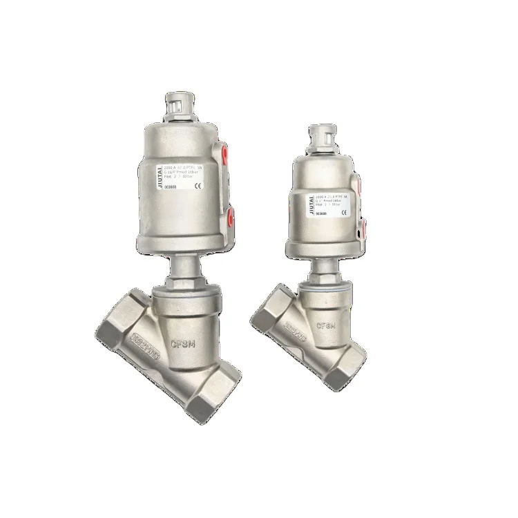 

JTAIV Double Acting Stainless Steel Air Water Steam Pneumatic Angle Seat Valve 2 Way Air Control Angle Seat Valve