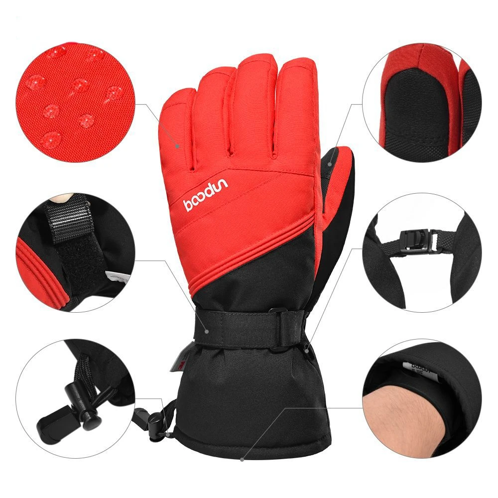 Gants de ski imperméables avec doublure en velours, alpinisme, chauds, hiver, neufs