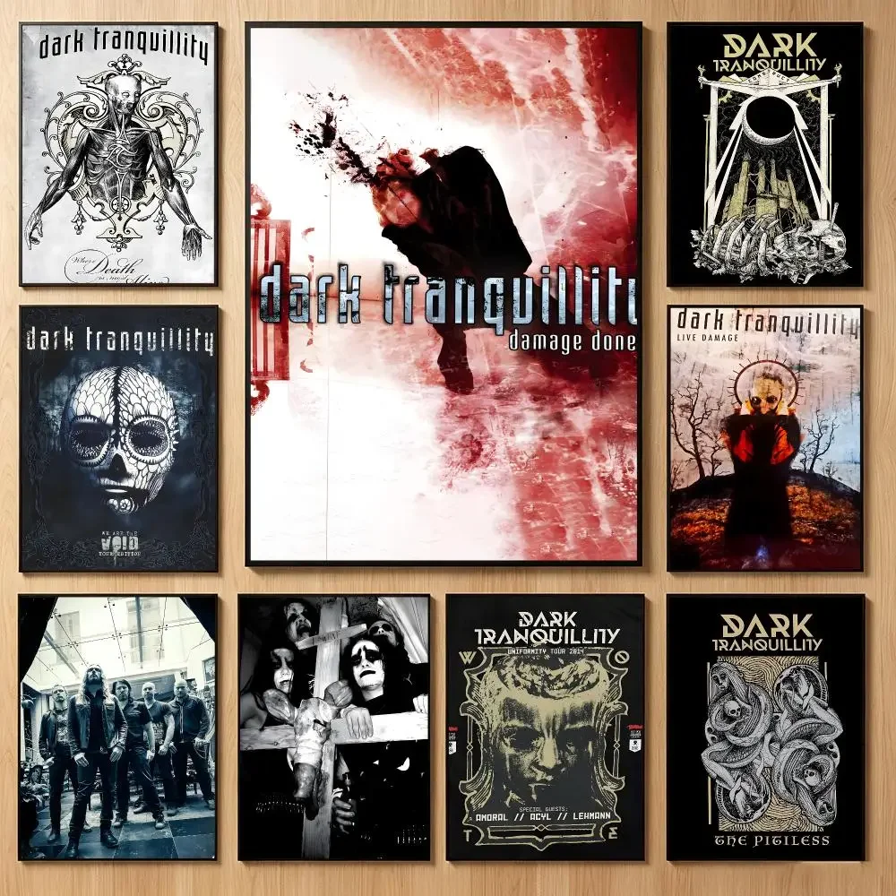 Affiche de la bande de métal Gloomy Metalband D-Dark Tranquillity, autocollant mural classique en PP, idéal pour la décoration du salon, du bar ou comme cadeau.