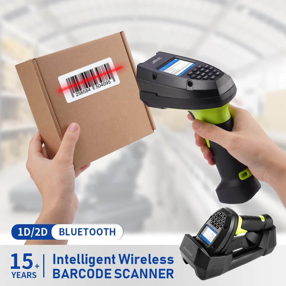 Portable Wired Android Barcode Reader Handheld Qr Code 1D 2D Barcode Scanner Charging Dock Screen Display S-7106T