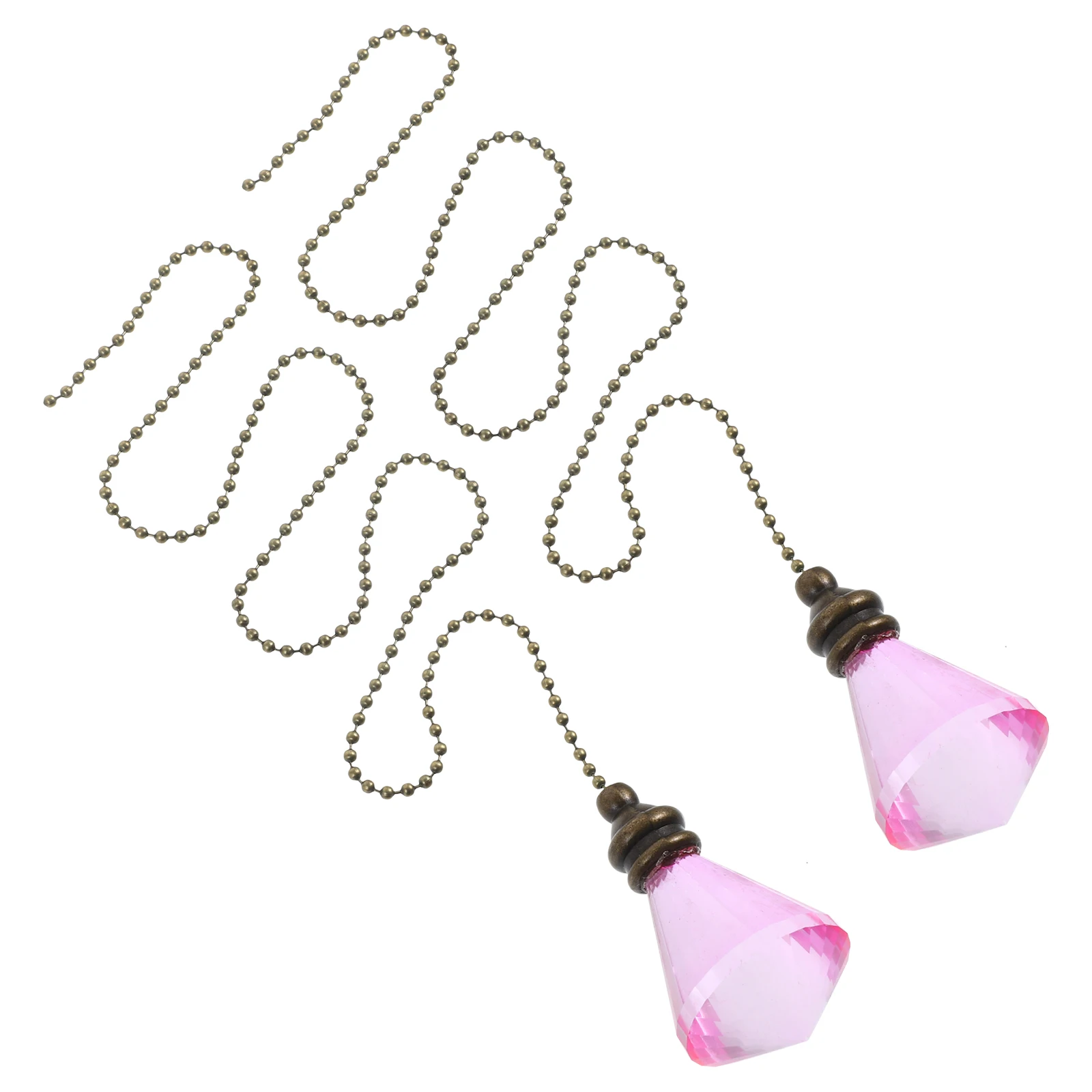 

2 Pcs Glass Beaded Chain Extender for Ceiling Fan Pull Pendant Lighting Decorative Fixtures Lamp Chains Bedside Light Adornment