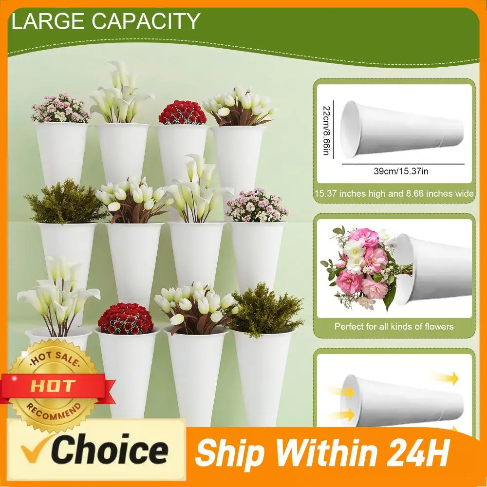 

12 PCS Plant Stand Tapered Buckets (Flower Stand Not Included) Plastic Tapered Buckets for Home Patio Balcony Garden