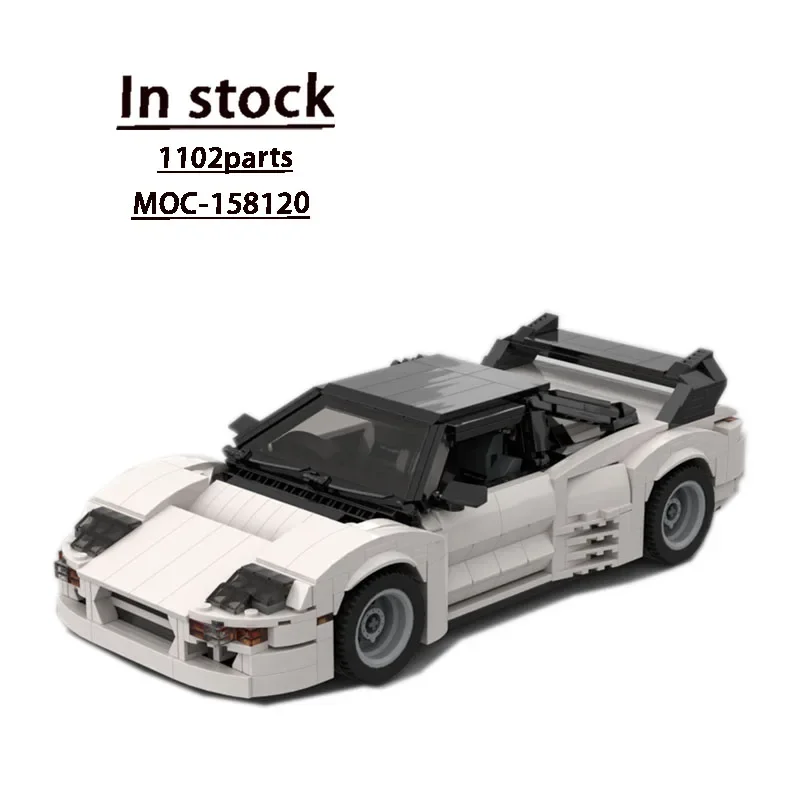 MOC-158120 Nouveau Blanc sourire voiture De Course Nuit De Construction Modèle 1102 Pièces Travailleurs Garçon Enfants Anniversaire décennie s De Construction Jouet Cadeau