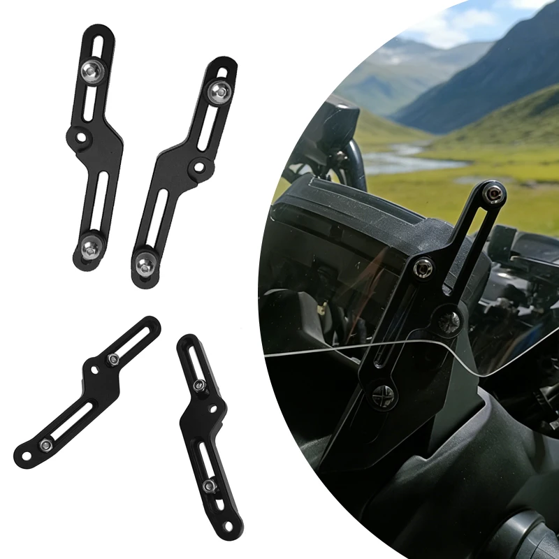

Black/Silver Windscreen Adjusters Airflow Adjustable Windscreen Wind For HONDA NC700S NC 700S 2012-2018 2014 2015 2016 2017