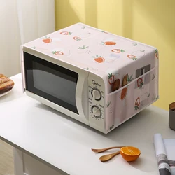 Microwave Oven Dust Cover Household Appliances Dust Cloth With Side Storage Bag Smooth Surface Waterproof Wear Resistance Covers