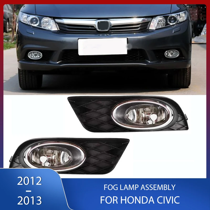 

Car Front Bumper Fog Light With Cover Turn Signal Lamp No Bulbs DRL For Honda CIVIC 2012 2013 33950-TR0-H11 33900-TR0-H11