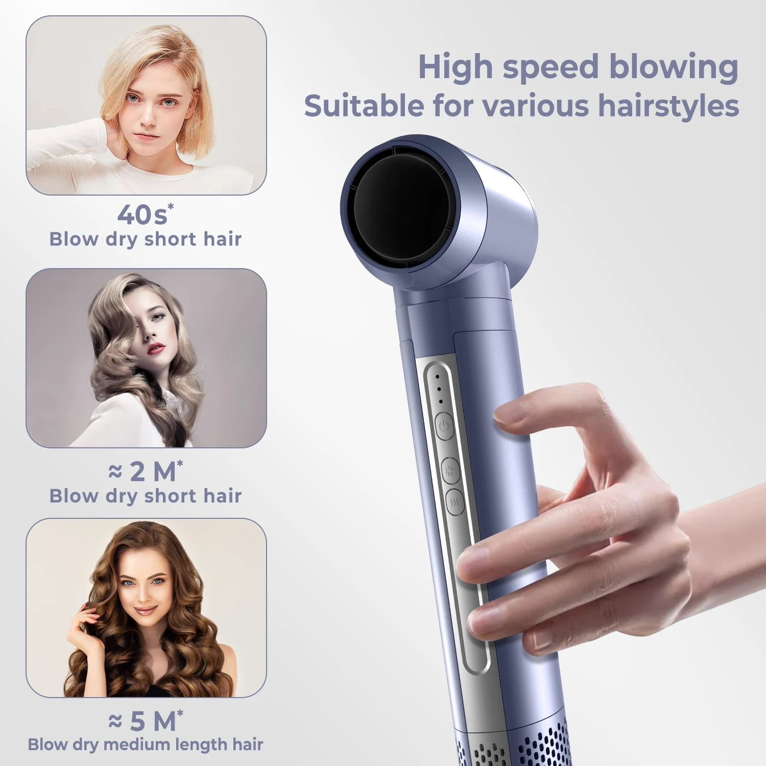 Secador de pelo profesional 6 en 1, herramienta de peinado sin escobillas de 110000RPM, cepillo iónico de aire caliente, plancha automática para rizar el cabello