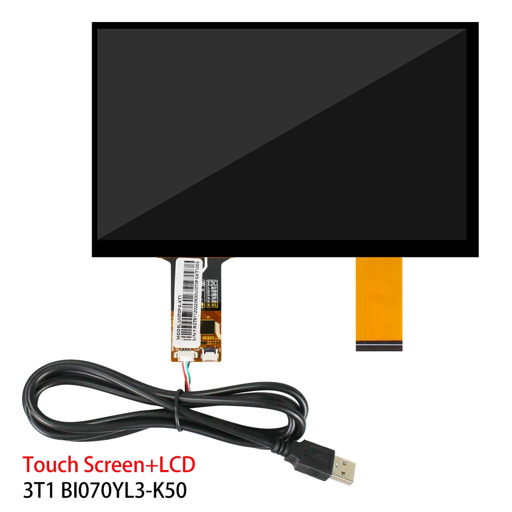 Imagem -03 - Ips Touch Screen para Raspberry pi Driver Board 1024x600 Brilho 500 Rgb 50 Pins Interface Bi070yl3-k50