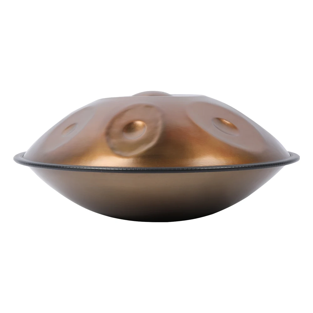 Handpan de acero inoxidable, listo para enviar, 55cm, C # Kurd, 432hz, dorado, 9 notas