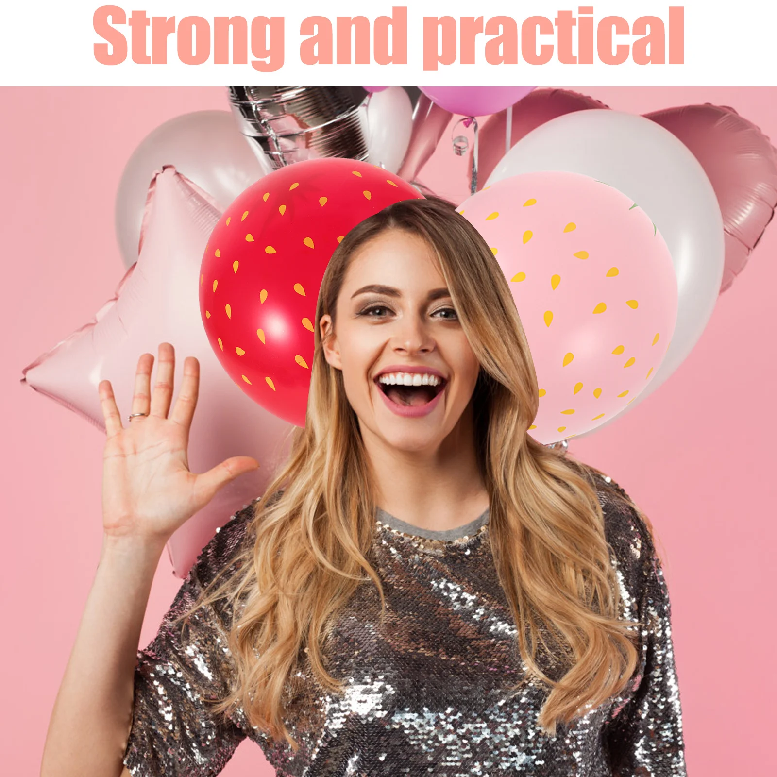 

18Pcs Strawberry Latex Balloons Summer Birthday Party Decorations for Girls Kids Bridal Shower Mother's Day Party Balloons Kids