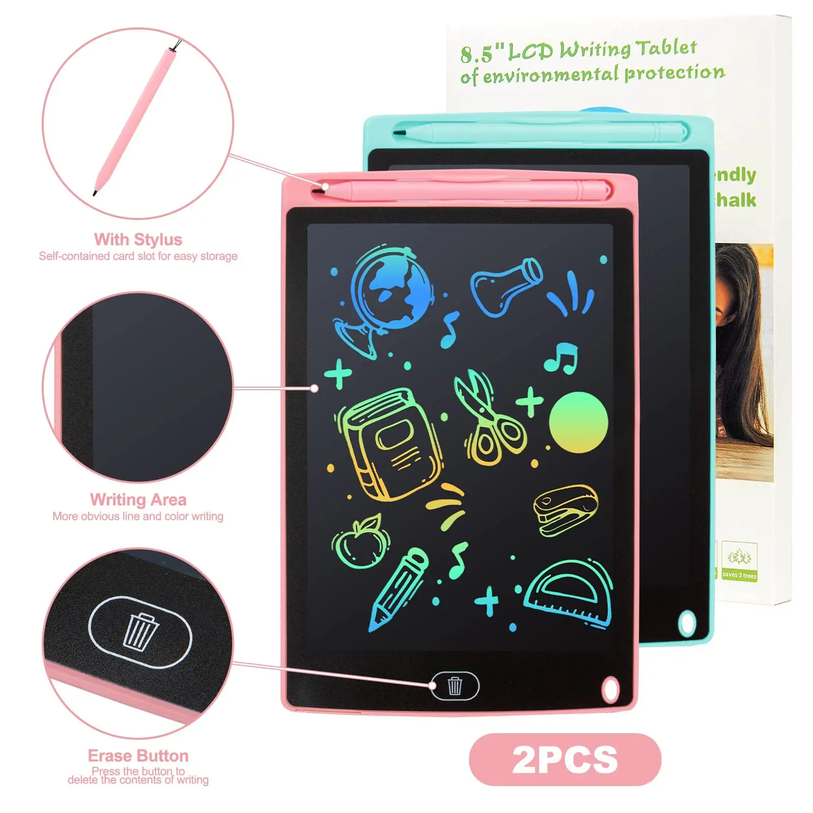 Toys For Children Educational 8.5/10/12 inch Colorful Painting Electronic Drawing Board Writing Tablet Electronic Pad Gift