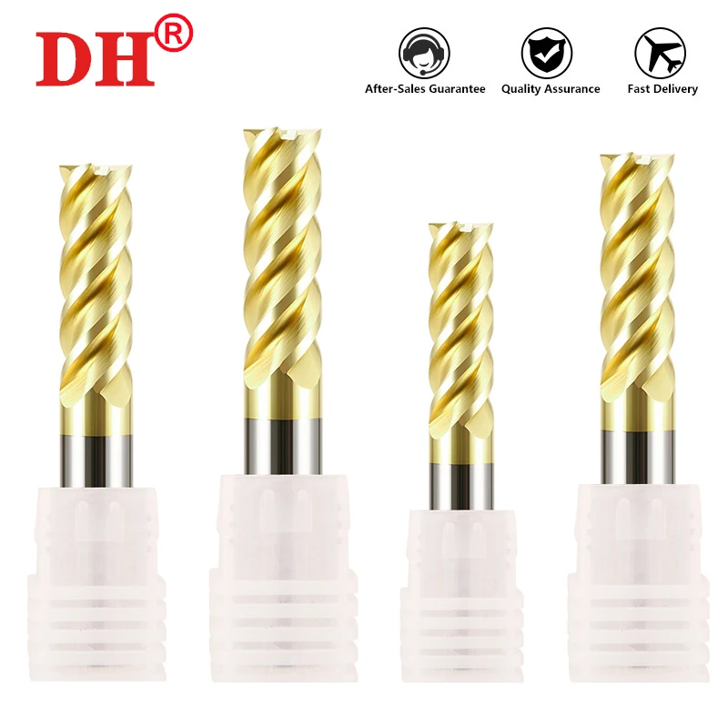 

HRC68 4-Flute Tungsten steel Carbide Milling Cutter Tools titanium alloy CNC Mechanical End Platinum Stainless Steel End Mills