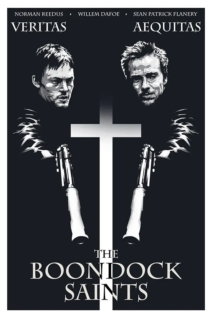 The Boondock Saints Cross Action Crime Movie Art Picture Print Silk Poster Living Room Decor Home Wall