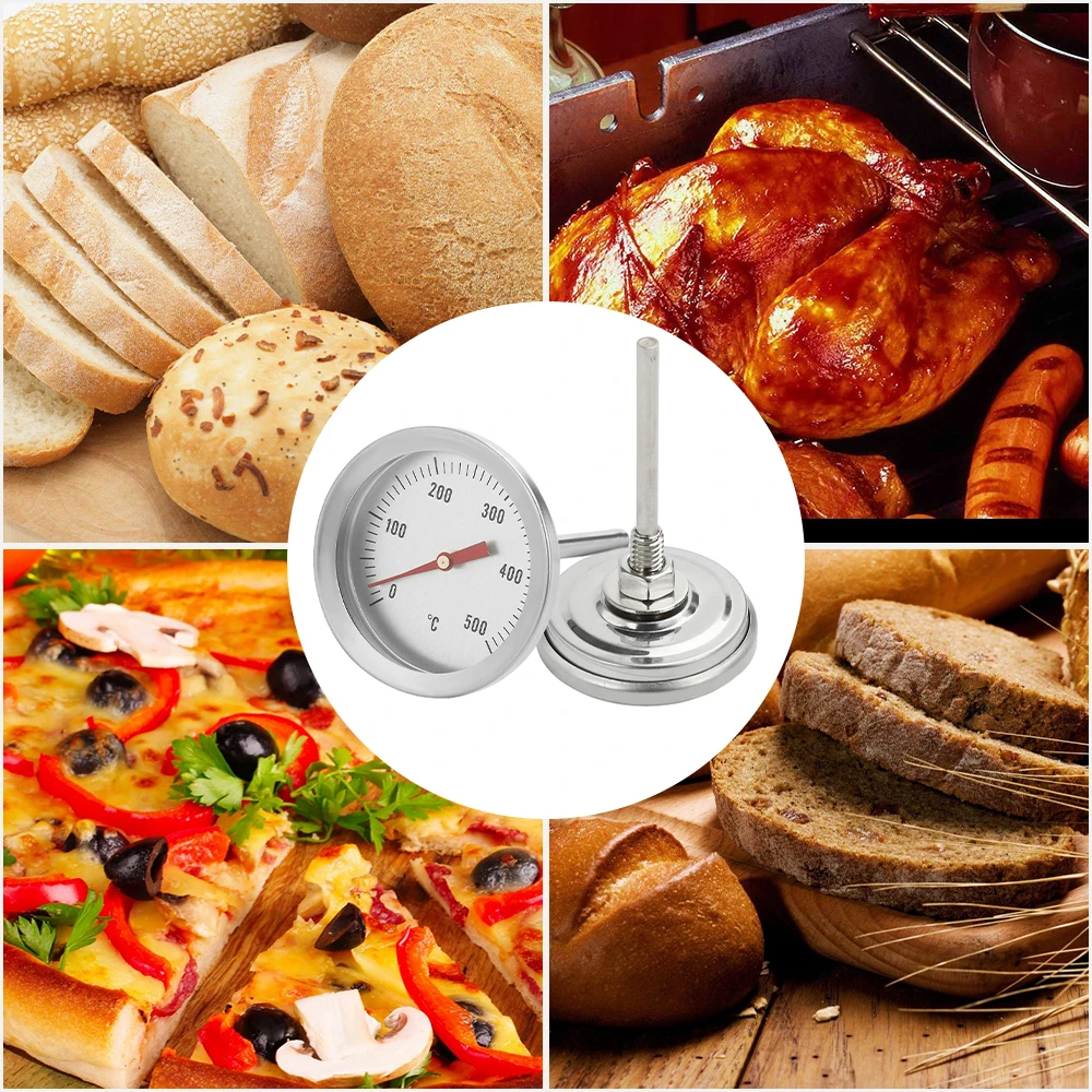 Termómetro Para Parrilla BBQ 0-120°C – Acero Inoxidable Con Sonda De 5,6 Cm, Para Ahumador, Horno O Barbacoa, Fácil Instalación