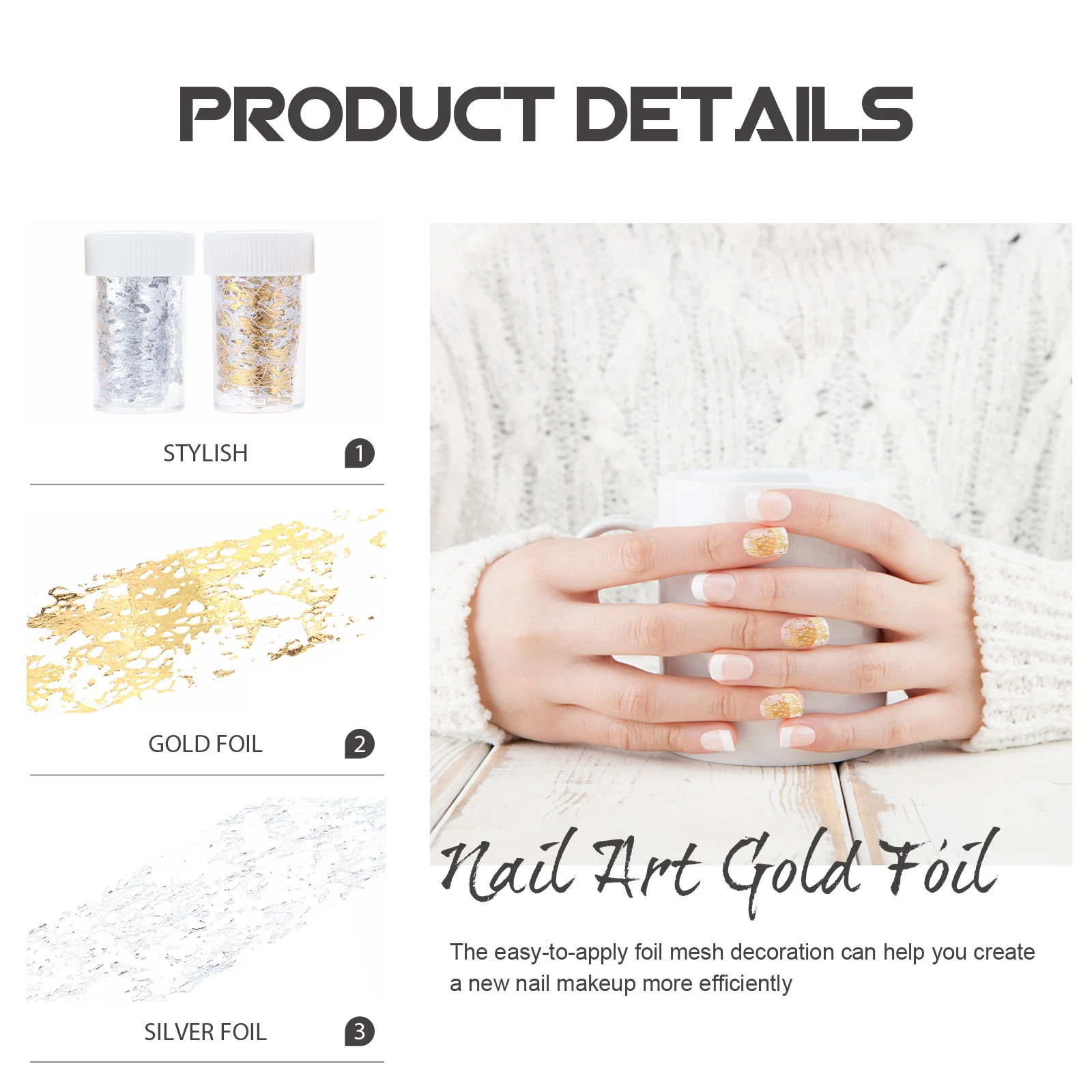 DIY ネイルアート ホイルメッシュデコレーション 光沢のある 安全で信頼性の高い 簡単に適用できる サロン プライベートユース キラキラアクセサリー DIY ネイルデコレーション