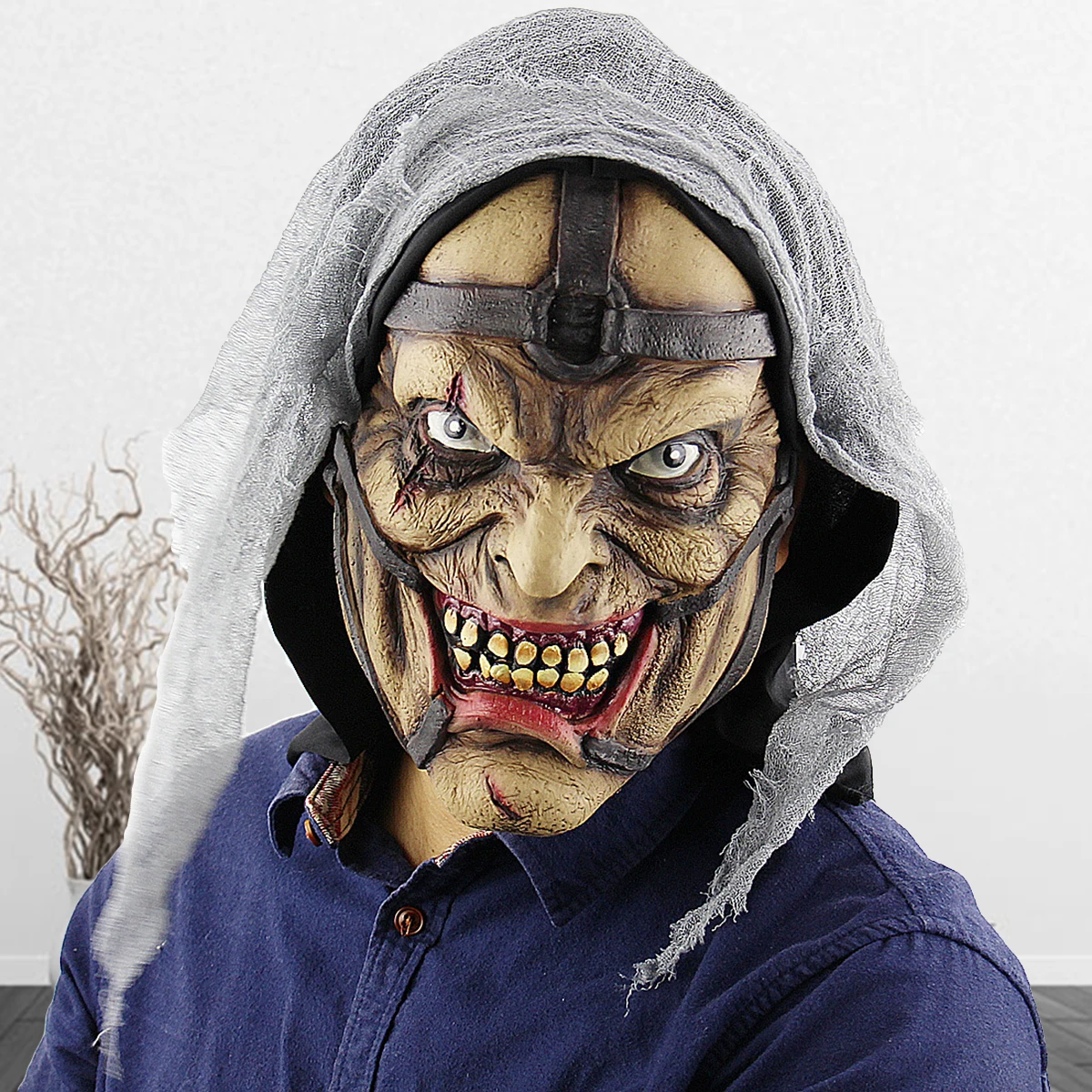 

Horror Mask for Halloween Scary Costume Party Festival Gift Unique Latex Face Mask Adult Size Wizard Zombie Masks Fits Most