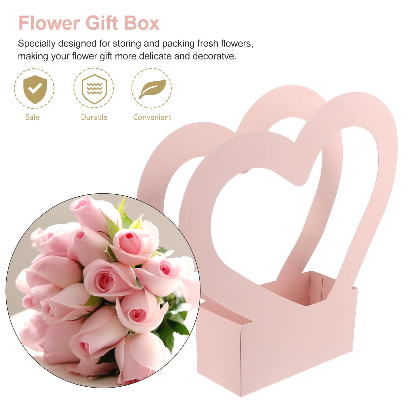 

2pcs Paper Carry Box For Fresh Flower Storage Handheld Wrapping Flower Gift Box Portable Packing Container Party Favors