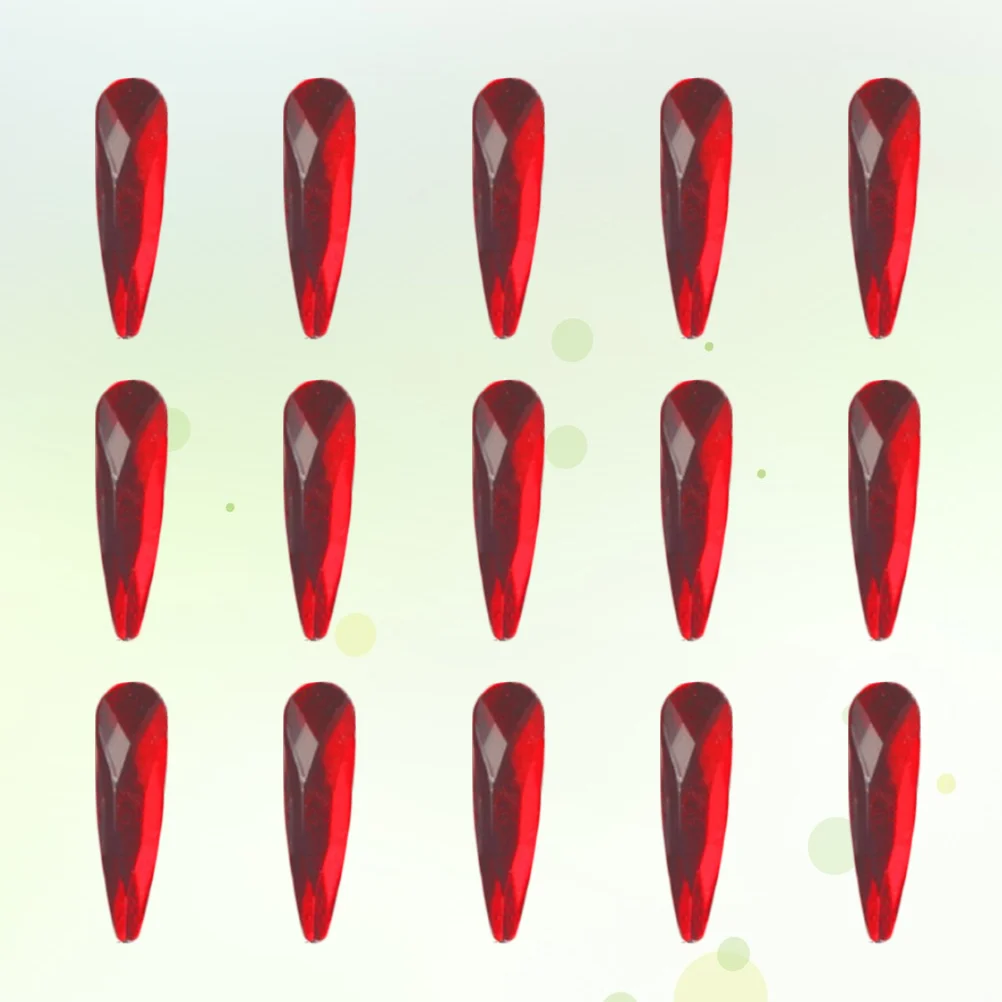 20pcs Nail Crystal Flat Backs Nail Rhinestones Mixed 3D DIY Nail Accessories - Water Drop (Bright Red)