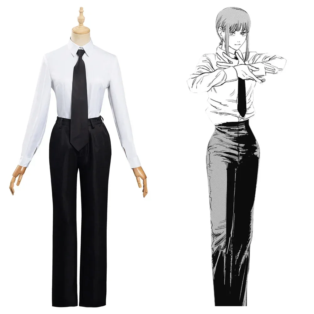 

Role-playing Uniform Chainsaw Man Makima Cosplay Costume Shirt Pants Tie Outfits Halloween Carnival Suit