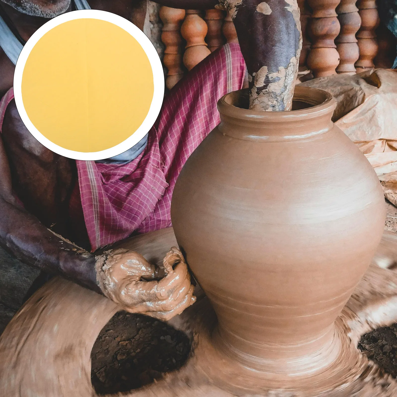 

Pottery Clay Throwing Cloth Round Absorbent Pad for Smooth Wheel Work Excellent for DIY Craft Projects Portable Size