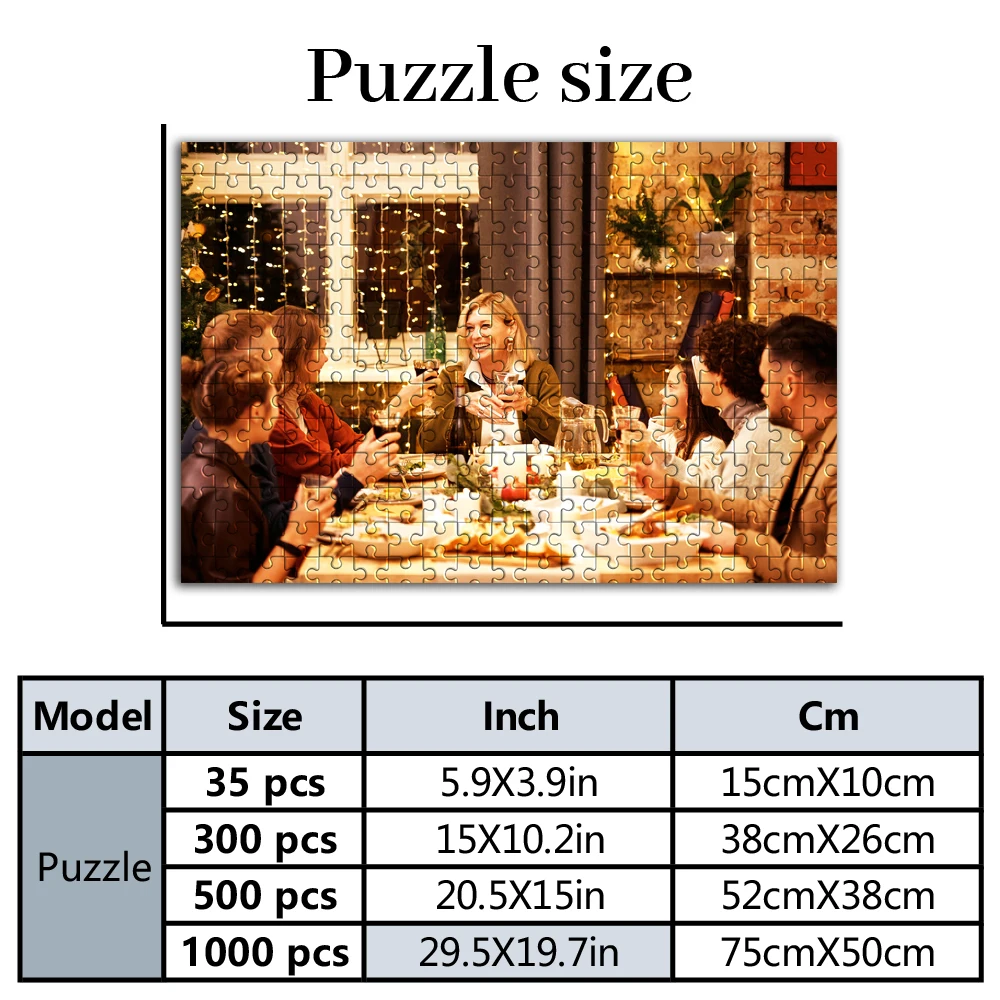 35/300/500pcs  family Customized Picture Custom DIY Personalised Photo Portrait Puzzles Personalized Poster For Baby Toy Educ