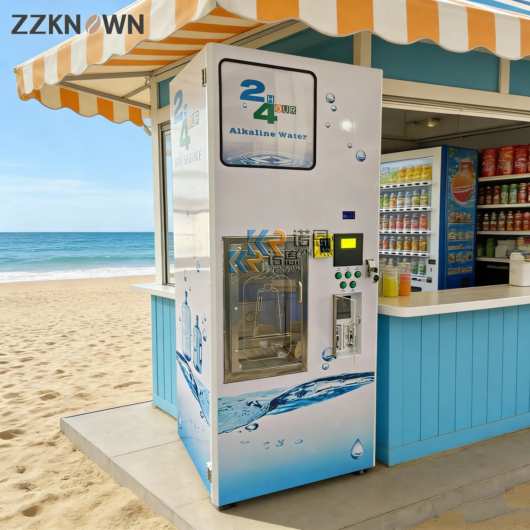 

Уличный автомат самообслуживания для продажи воды с компрессорным охлаждением и насосом, основной компонент - устройство для производства чистой очищенной холодной воды