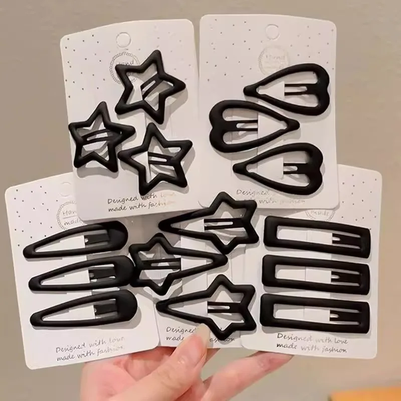 

3Pcs Simple Black Matte Hair Clip for Women's Back of Head Hair Trimming Artifact Side Bangs Clip BB Clip Headdress Hair Card