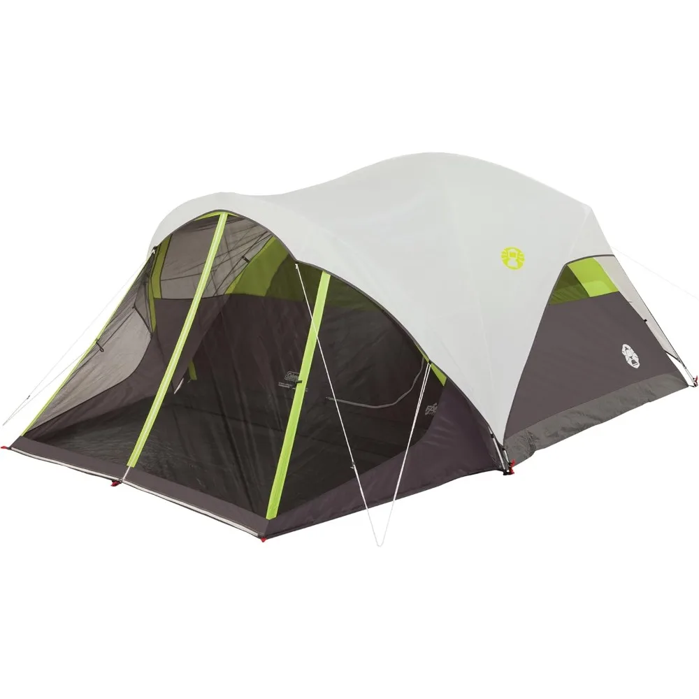 

6-Person Tent with Screened Porch, Weatherproof Tent with Screen Room Sets Up in Minutes, Fits Queen-Size Airbed