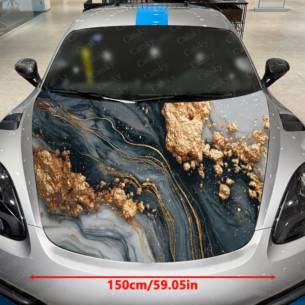 Elegancka naklejka na maskę samochodu, naklejka na pokrywę samochodu, wodoodporne i samoprzylepne folie winylowe na samochód, modna dekoracja zewnętrzna samochodu